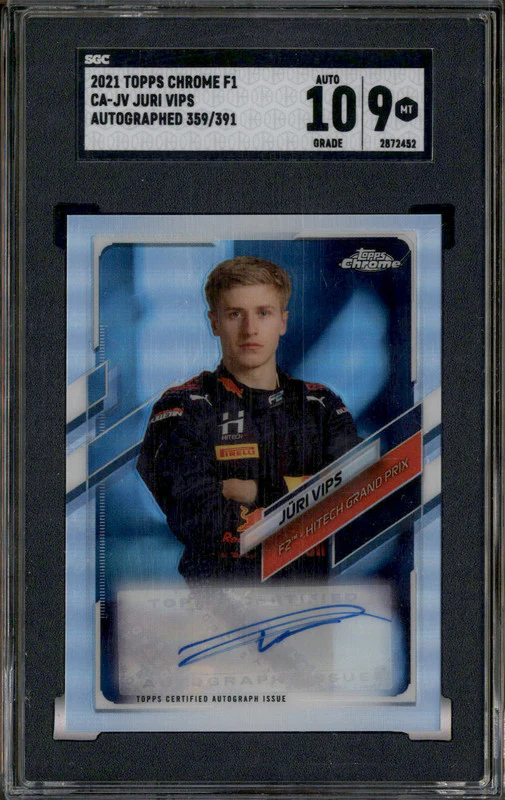 2021 Topps Chrome F1 Auto #CA-JV Juri Vips /391 SGC 9