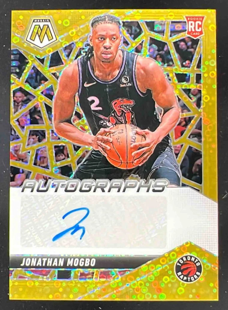 2024-25 Panini Mosaic Rookie Fast Break Gold #RAM-MOG Jonathan Mogbo Auto /10