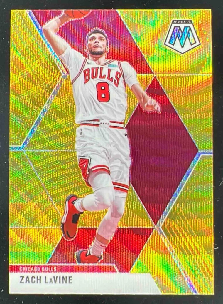 2019-20 Panini Mosaic Gold Wave Prizm #87 Zach LaVine