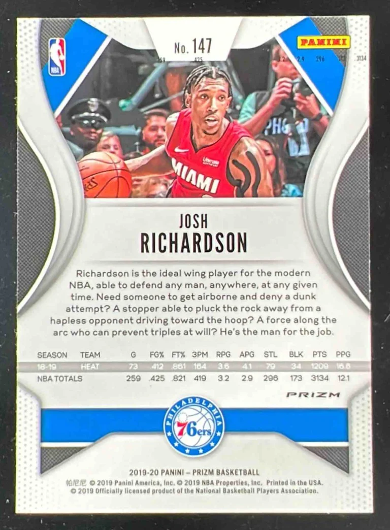 2019-20 Panini Prizm Prizms Choice Tiger Stripe #147 Josh Richardson - Image 2