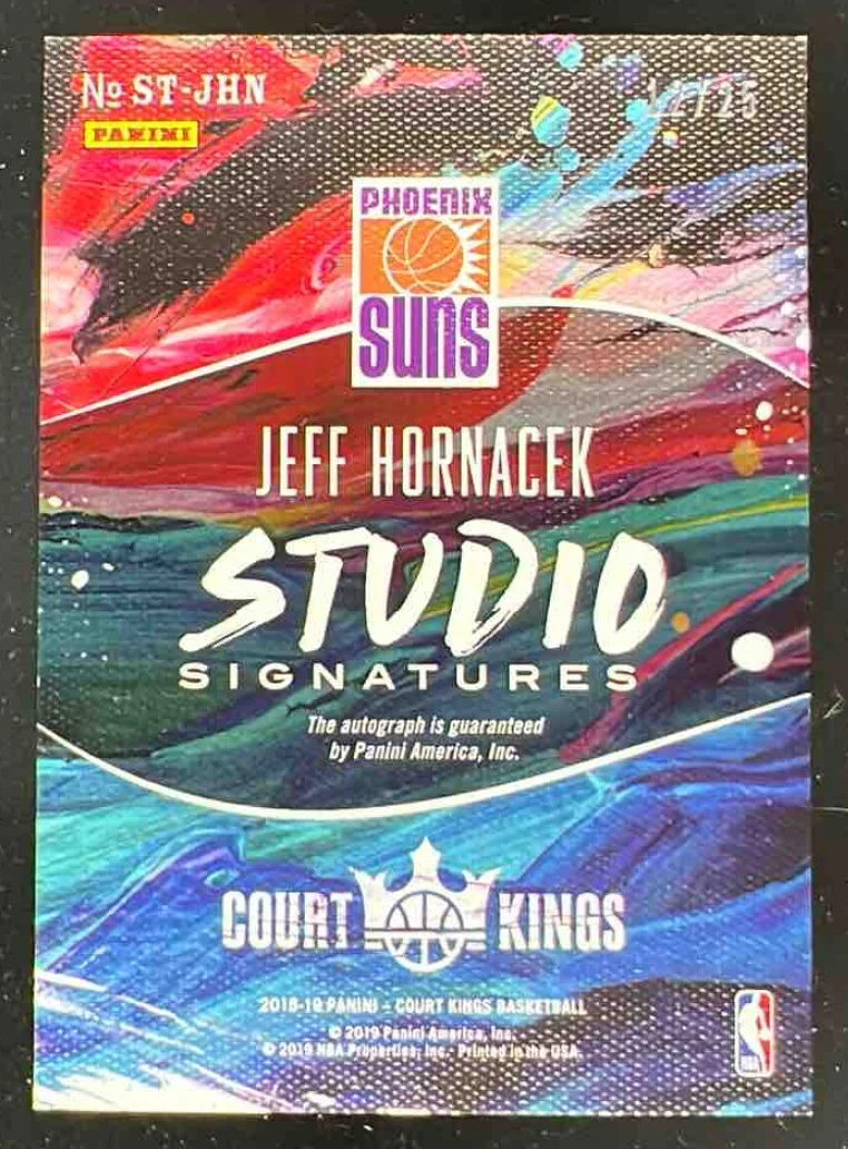 2018-19  Court Kings Studio Signatures Sapphire #ST-JHN Jeff Hornacek Auto /25 - Image 2