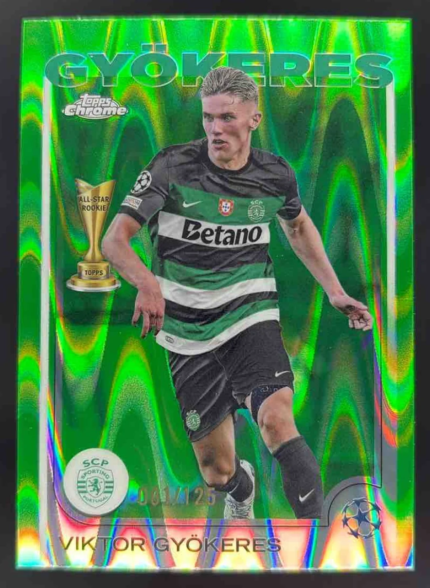 2024-25 Topps Chrome Neon Green RayWave Refractor #131 Viktor Gyokeres /125