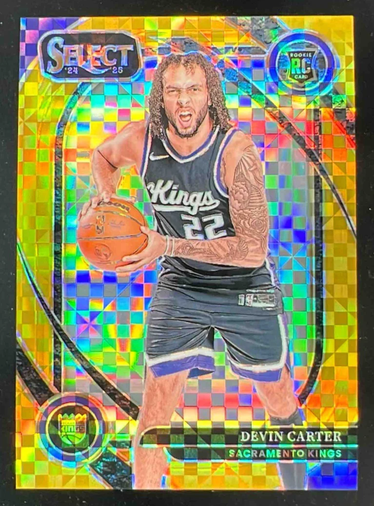 2024-25 Panini Select Courtside Gold Prizm #269 Devin Carter RC /10