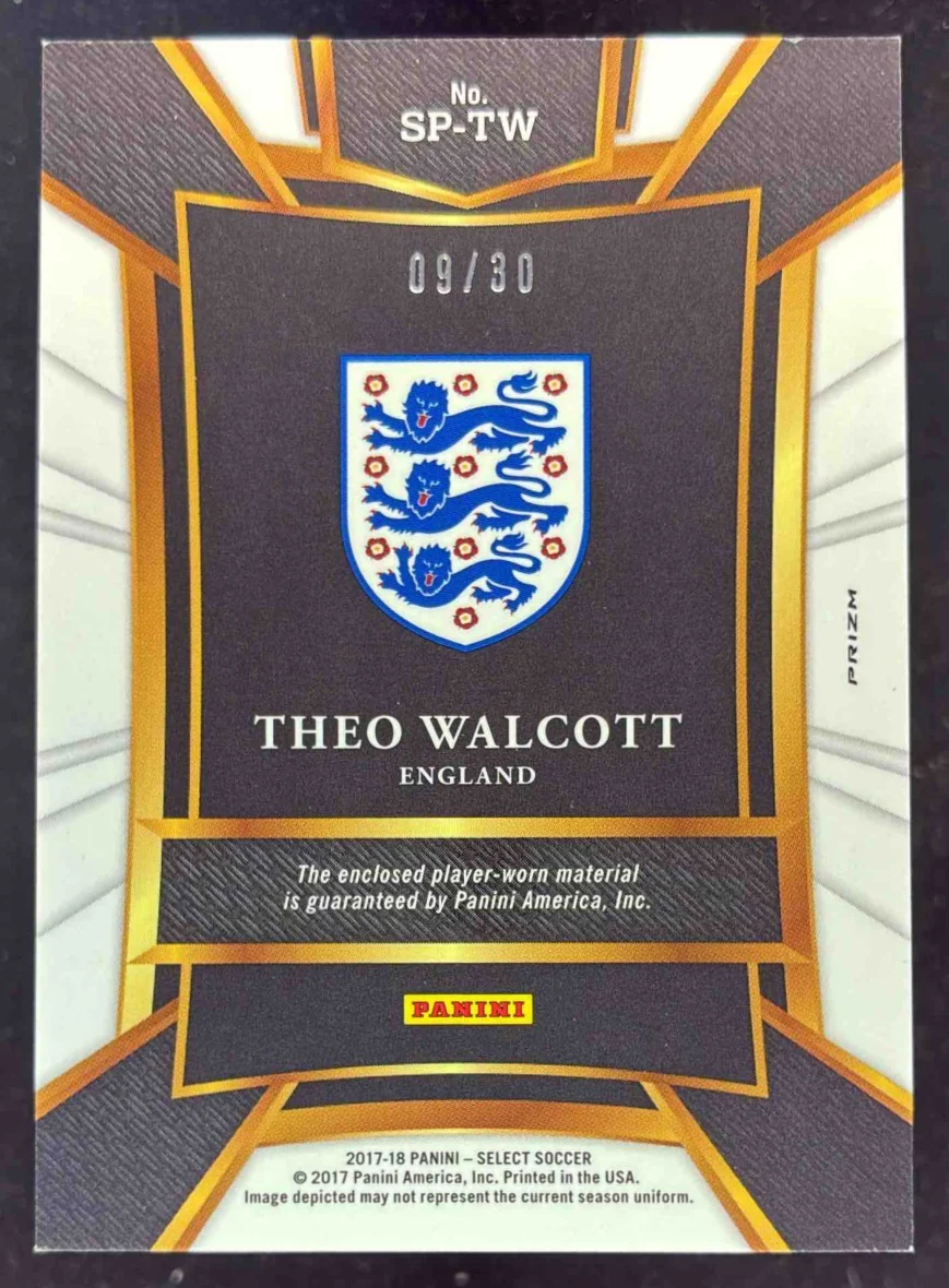 2017 Panini Select Sparks Memorabilia Tie Dye #SP-TW Theo Walcott /30 - Image 2