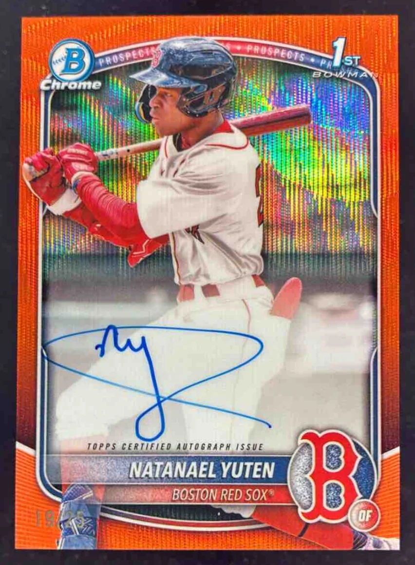 2025 Bowman Chrome Orange Wave Refractor #CPA-NY Natanael Yuten RC Auto /25