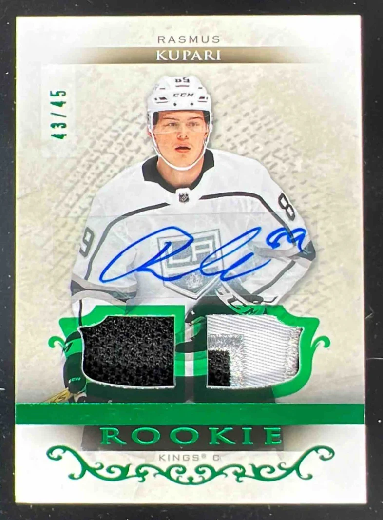 2021 Upper Deck Artifacts Material Emerald Rasmus Kupari RC Auto /45