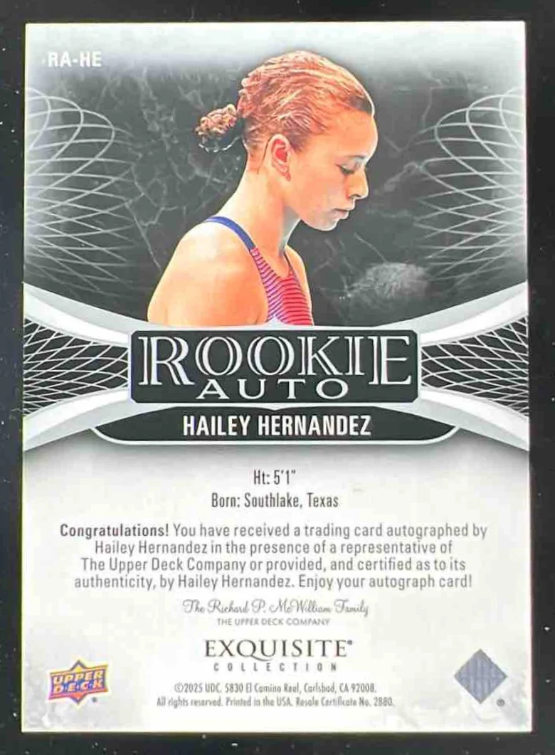 2025 Goodwin Champions Exquisite Collection #RA-HE Hailey Hernandez Auto /99 - Image 2