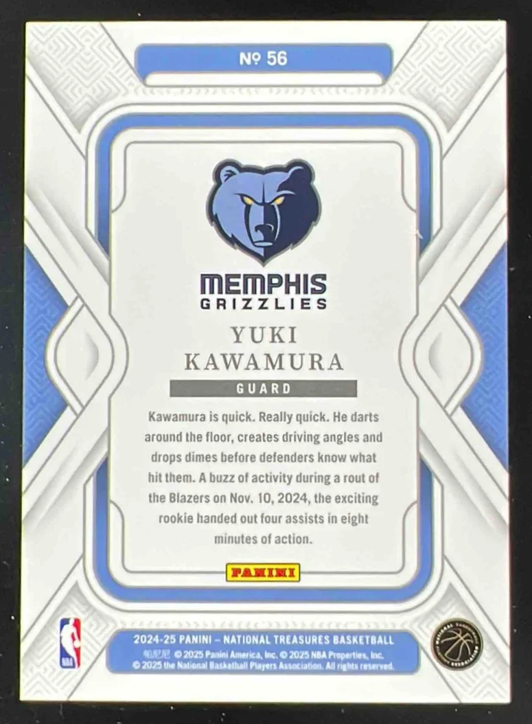 2024-25 Panini National Treasures Amethyst #56 Yuki Kawamura /3 - Image 2