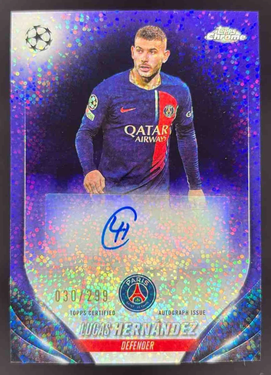 2023 Topps Chrome UEFA Violet Speckle #CA-LH Lucas Hernandez Autograph Auto /299