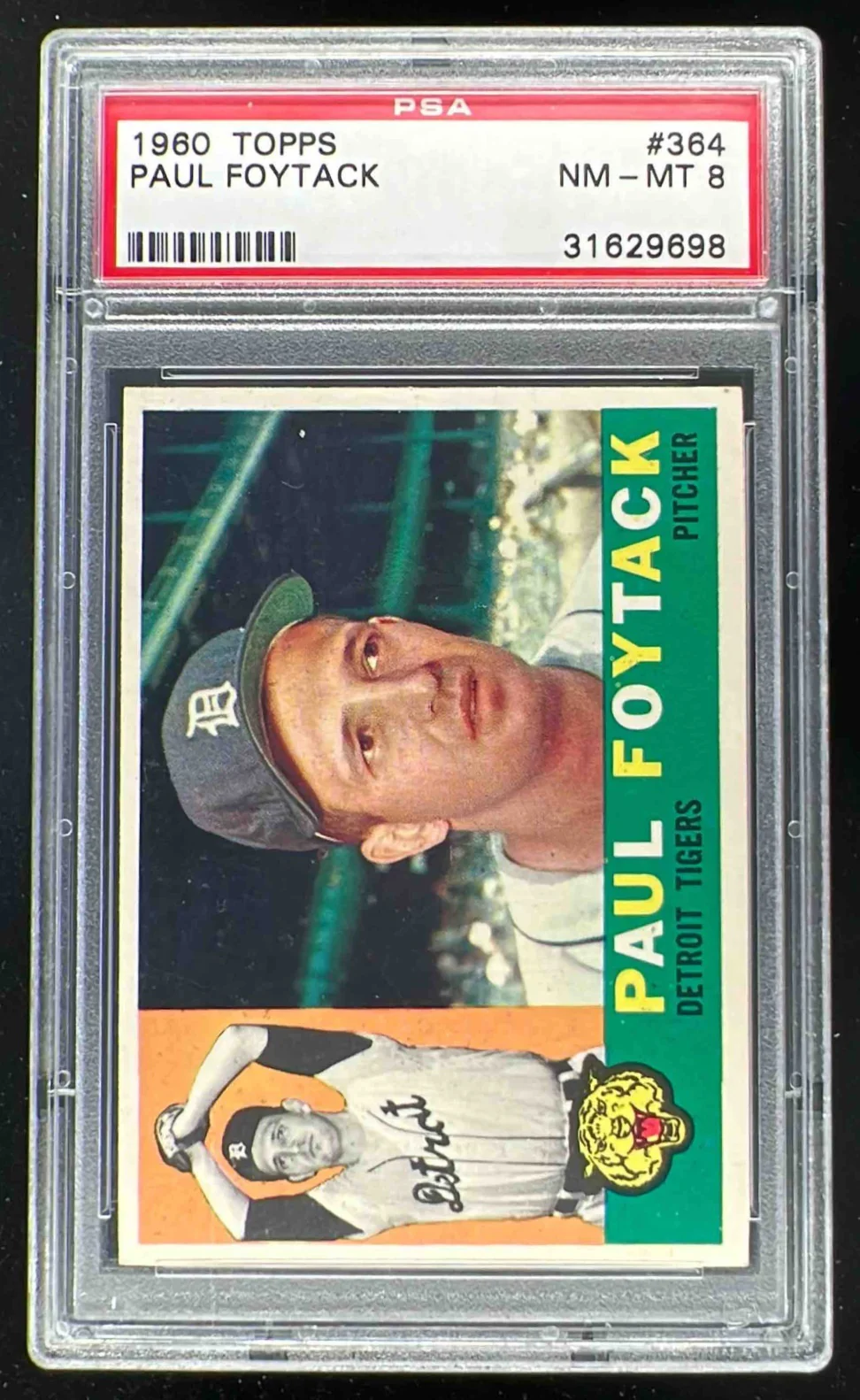1960 Topps #364 Paul Foytack PSA 8