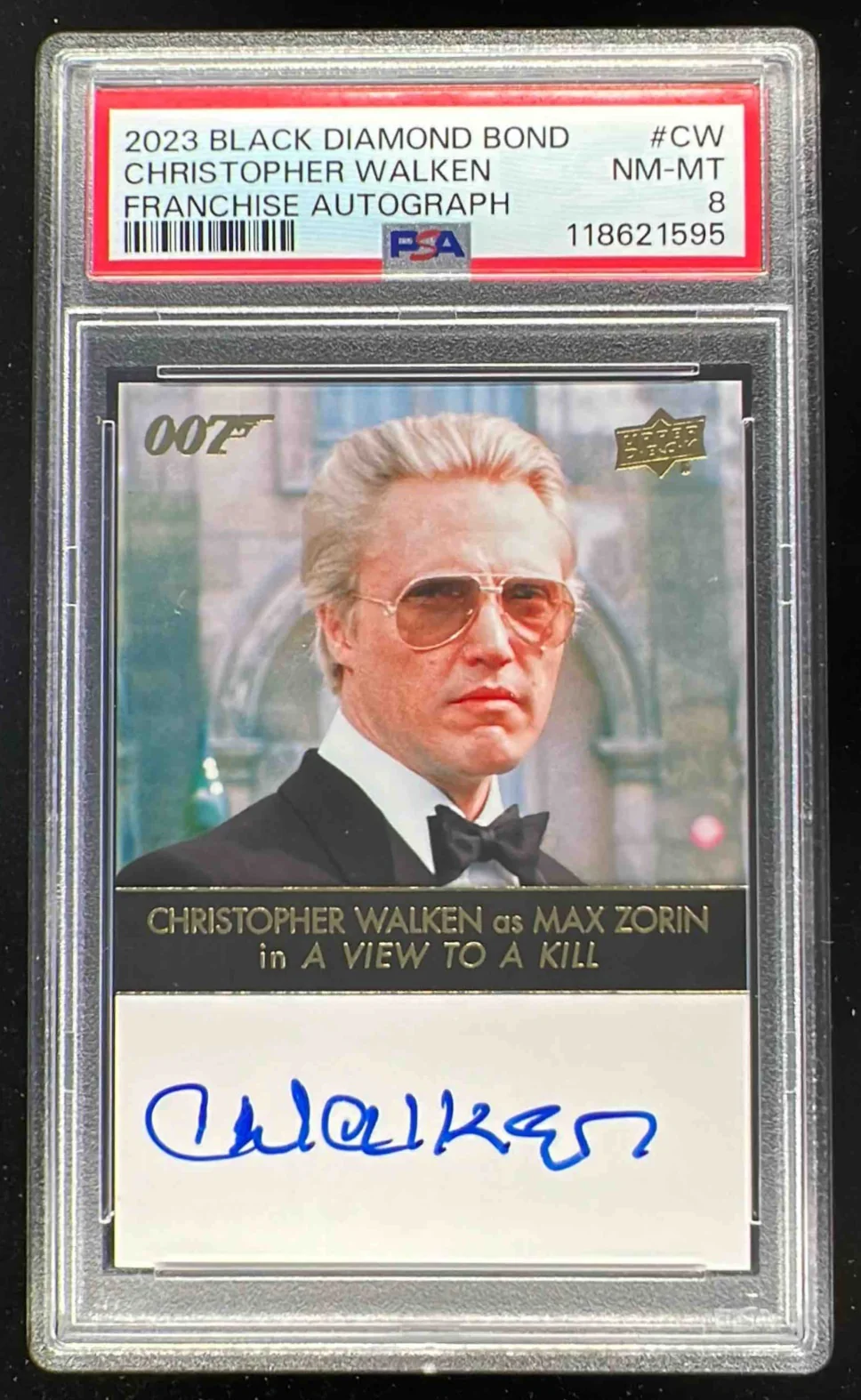 2023 Black Diamond 007 James Bond Autograph Christopher Walken Auto PSA 8