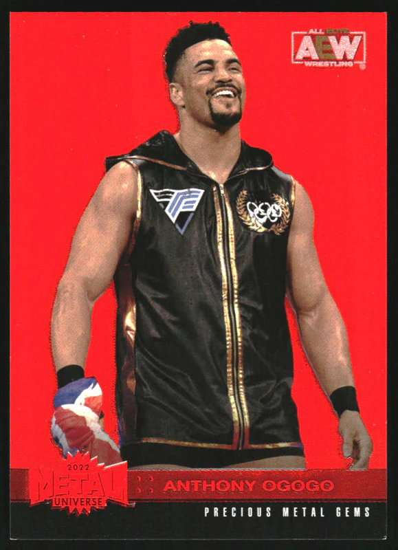 2022 SkyBox Metal Universe AEW Precious Metal Gems Red #97 Anthony Ogogo /100