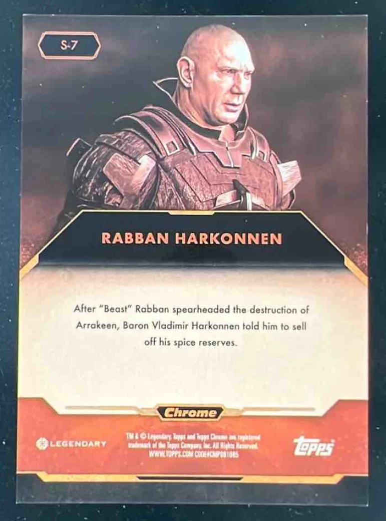 2024 Topps Chrome Dune Spice Gold #S-7 Rabban Harkonnen /50 - Image 2