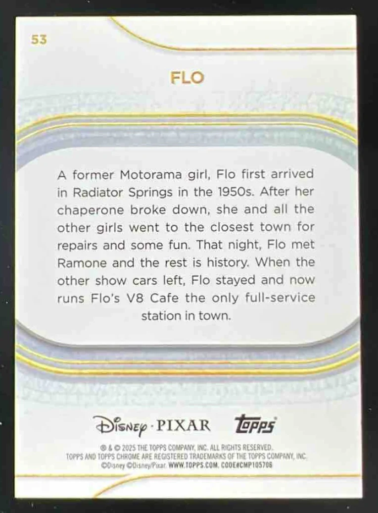 2025 Topps Chrome Disney Blue Mini Diamonds Refractor #53 Flo /150 - Image 2