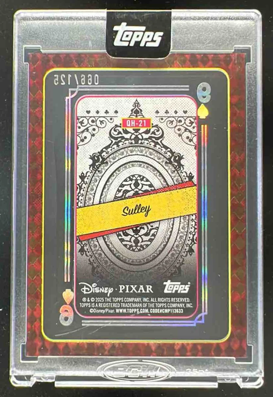 2025 Topps Mint Disney Encased Queen of Hearts Acetate Playing Cards Sulley /125 - Image 2