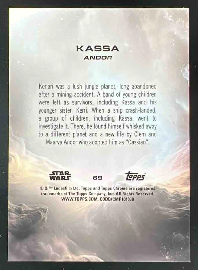 2025 Topps Chrome Star Wars Rebel Orange Wave Refractor #69 Kassa /25 - Image 2