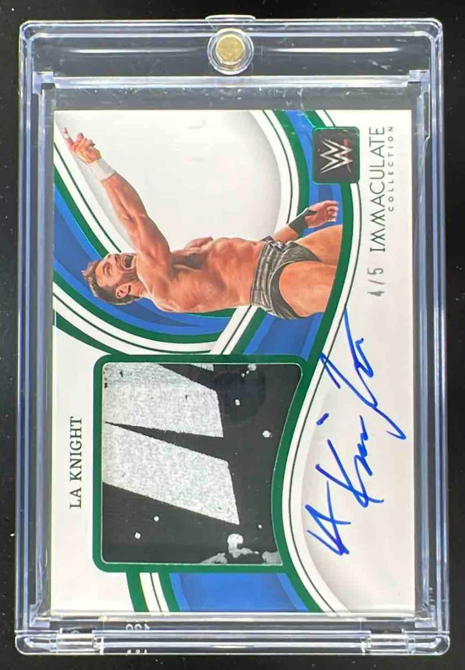 2024 Panini Three Count WWE Prime Memorabilia Green #PM-LAK LA Knight Auto /5