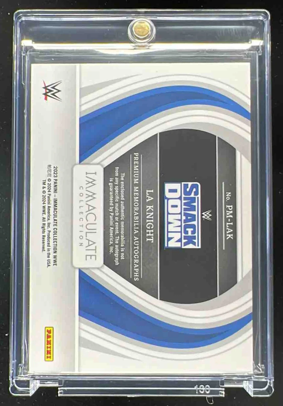 2024 Panini Three Count WWE Prime Memorabilia Green #PM-LAK LA Knight Auto /5 - Image 2