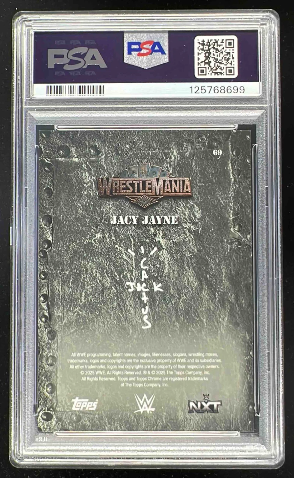 2025 Topps WWE Cactus Jack x Wrestlemania Gold Ray Wave Cactus Jack /50 PSA 10 - Image 2