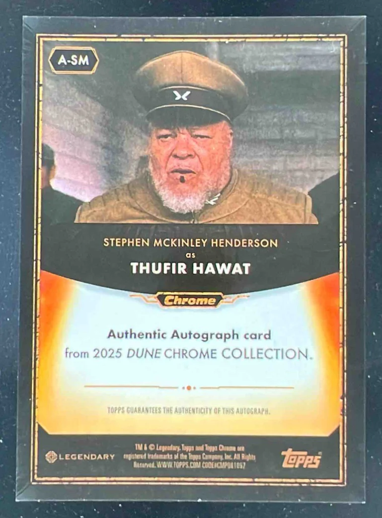 2025 Topps Chrome Dune Autograph Stephen McKinley Henderson Thufir Hawat Auto - Image 2