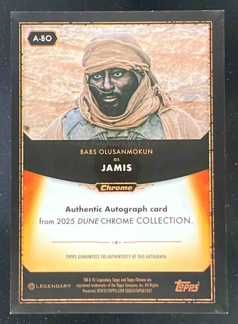 2025 Topps Chrome Dune Dune Autographs Gold #A-BO Babs Olusanmokun Auto /50 - Image 2