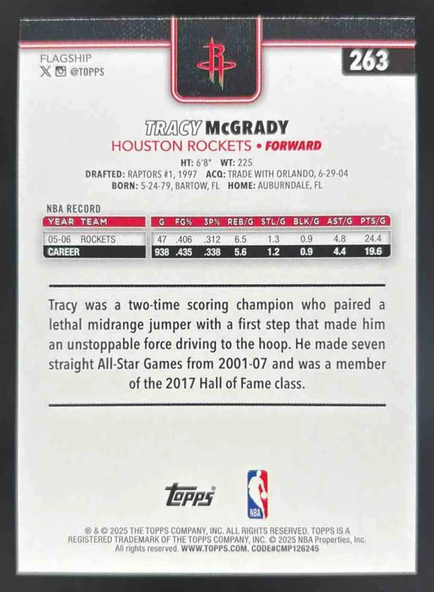 2025-26 Topps Team Color Border Variation #263 Tracy McGrady - Image 2