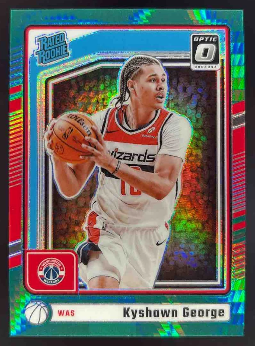 2024-25 Donruss Optic Rated Rookie Hyper Green #299 Kyshawn George RC /249