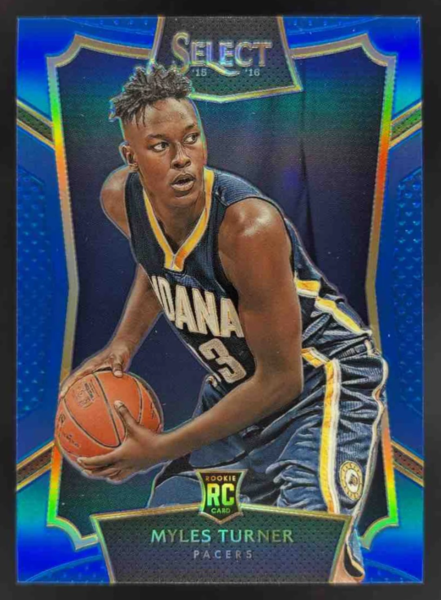 2015-16 Panini Select Concourse Blue Prizms #8 Myles Turner RC /249