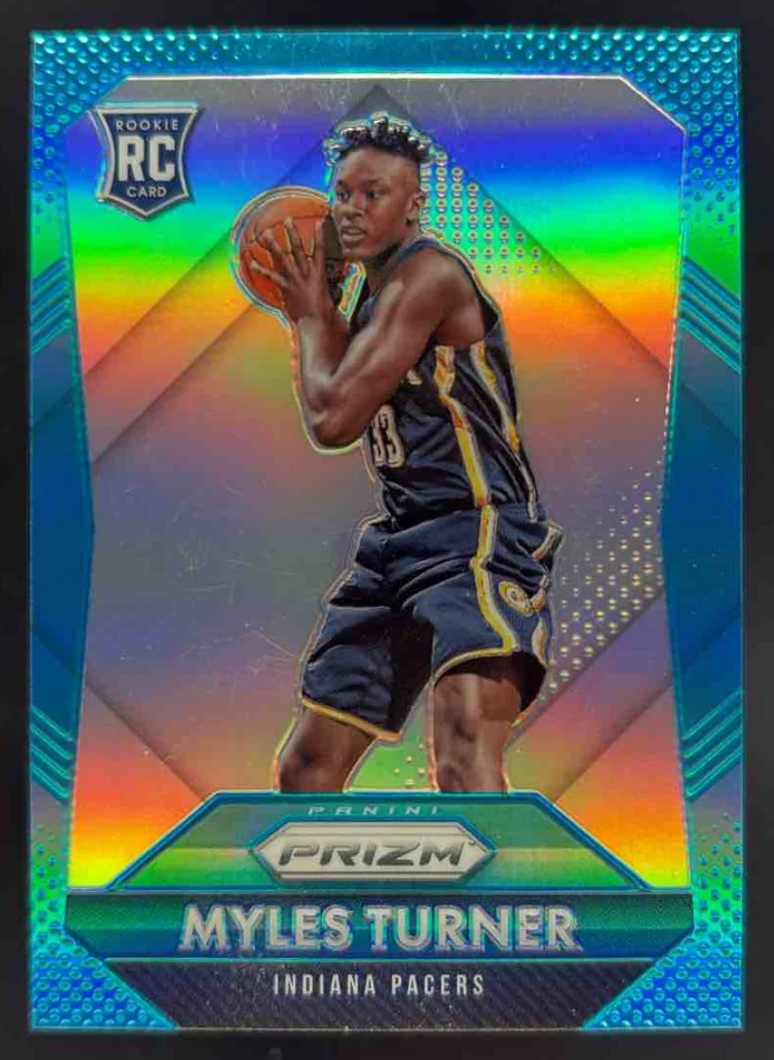 2015-16 Panini Prizm Light Blue Prizms #340 Myles Turner RC /199