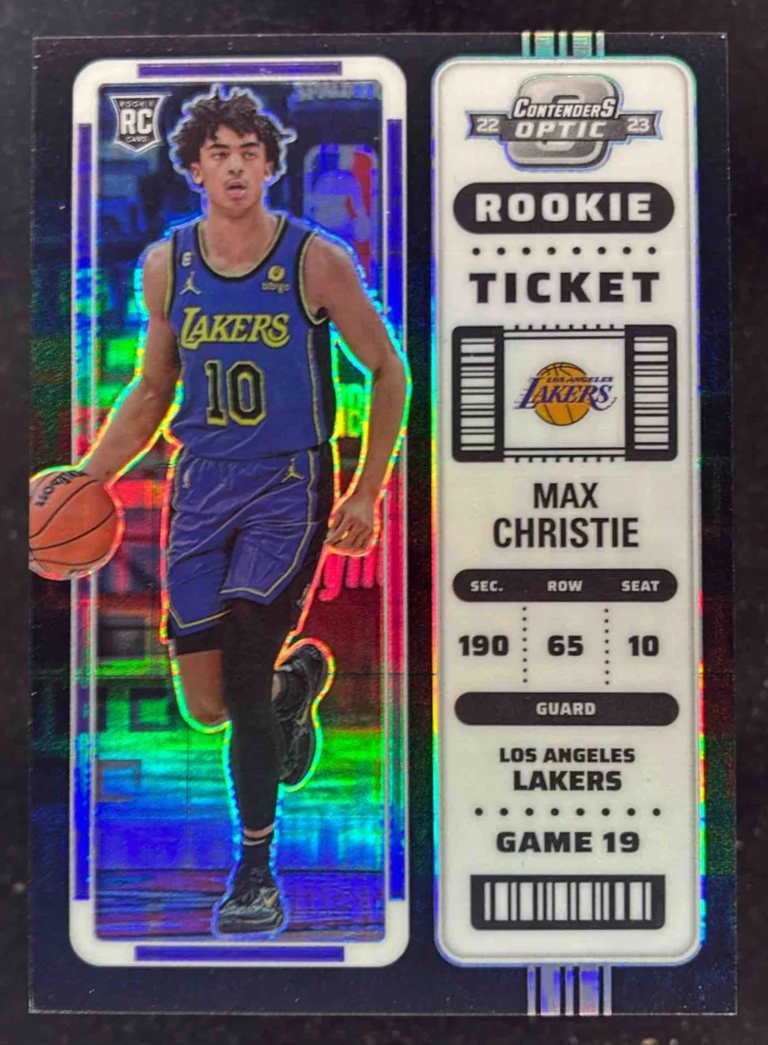 2022-23 Panini Contenders Optic Rookie Ticket Black Pandora #15 Max Christie RC