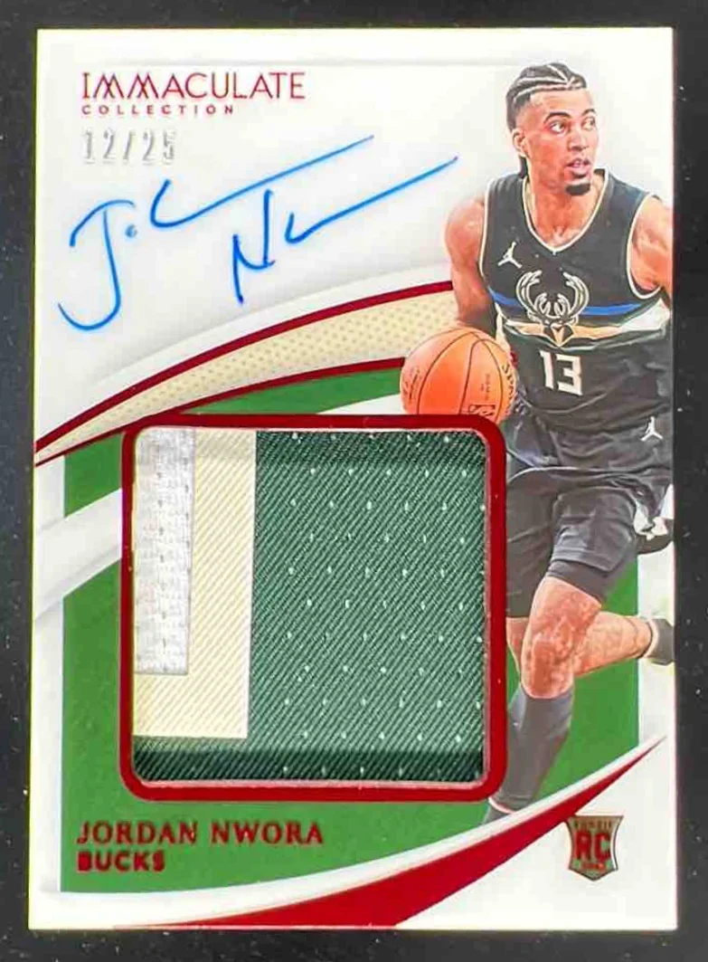 2020-21 Immaculate Collection Premium Patch Red #PPAJNW Jordan Nwora RC Auto /25