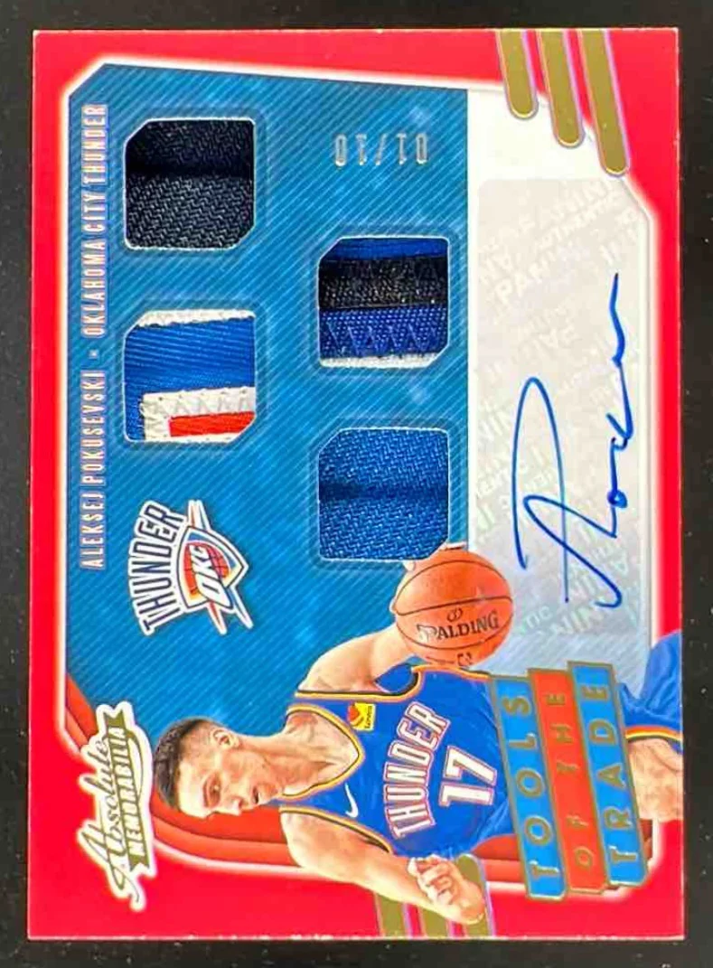 2020 Absolute Memorabilia TOTT Four Swatch Level Aleksej Pokusevski RC Auto /10