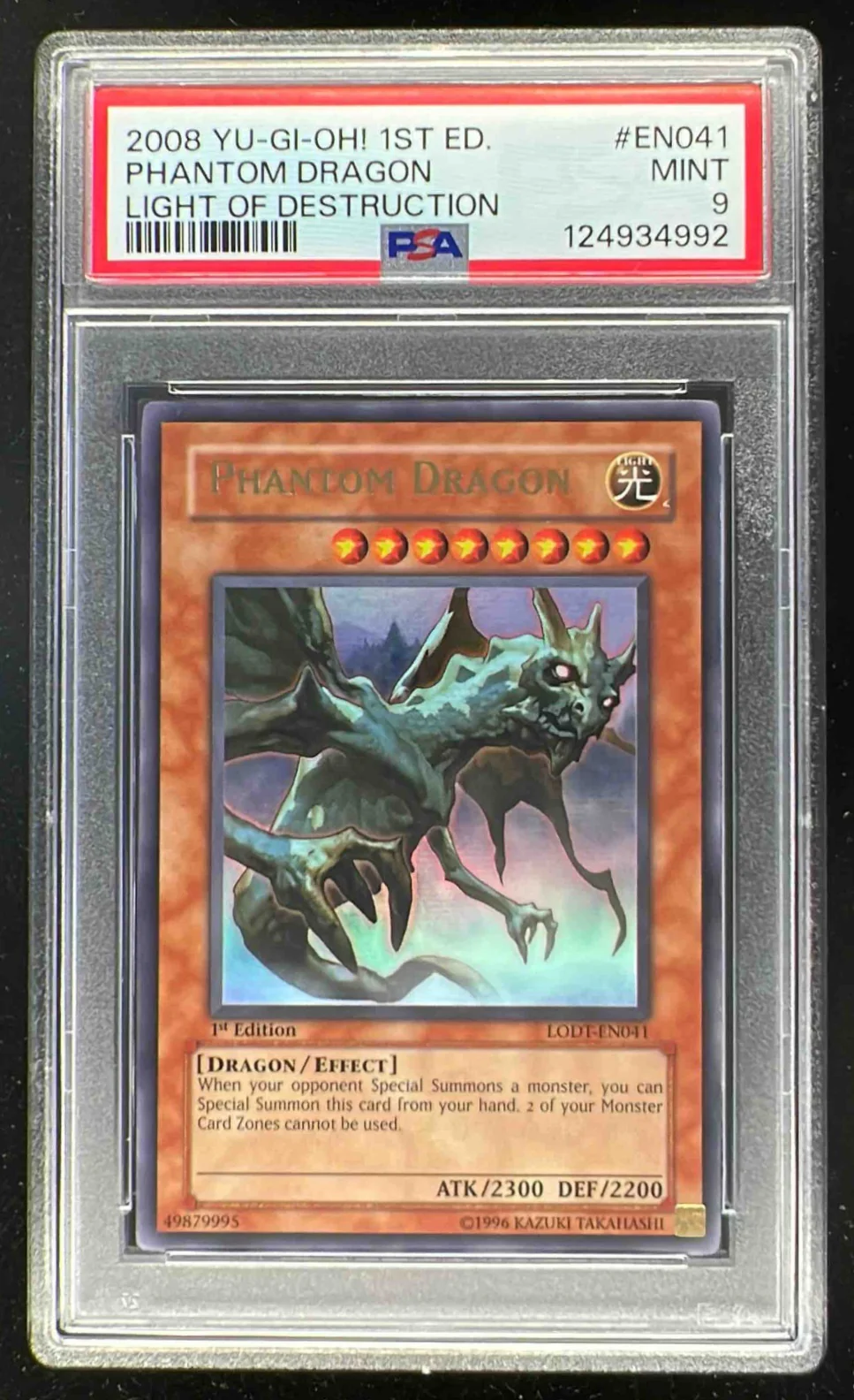2008 Yu-Gi-Oh! 1st Edition Light of Destruction #EN041 Phantom Dragon PSA 9