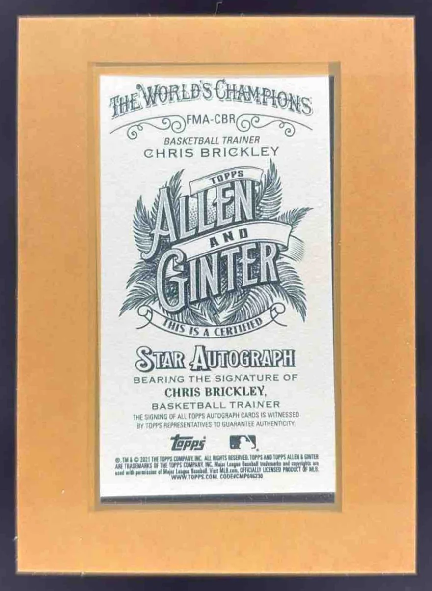 2021 Topps Allen & Ginter Framed Mini Autographs #FMA-CBR Chris Brickley Auto - Image 2