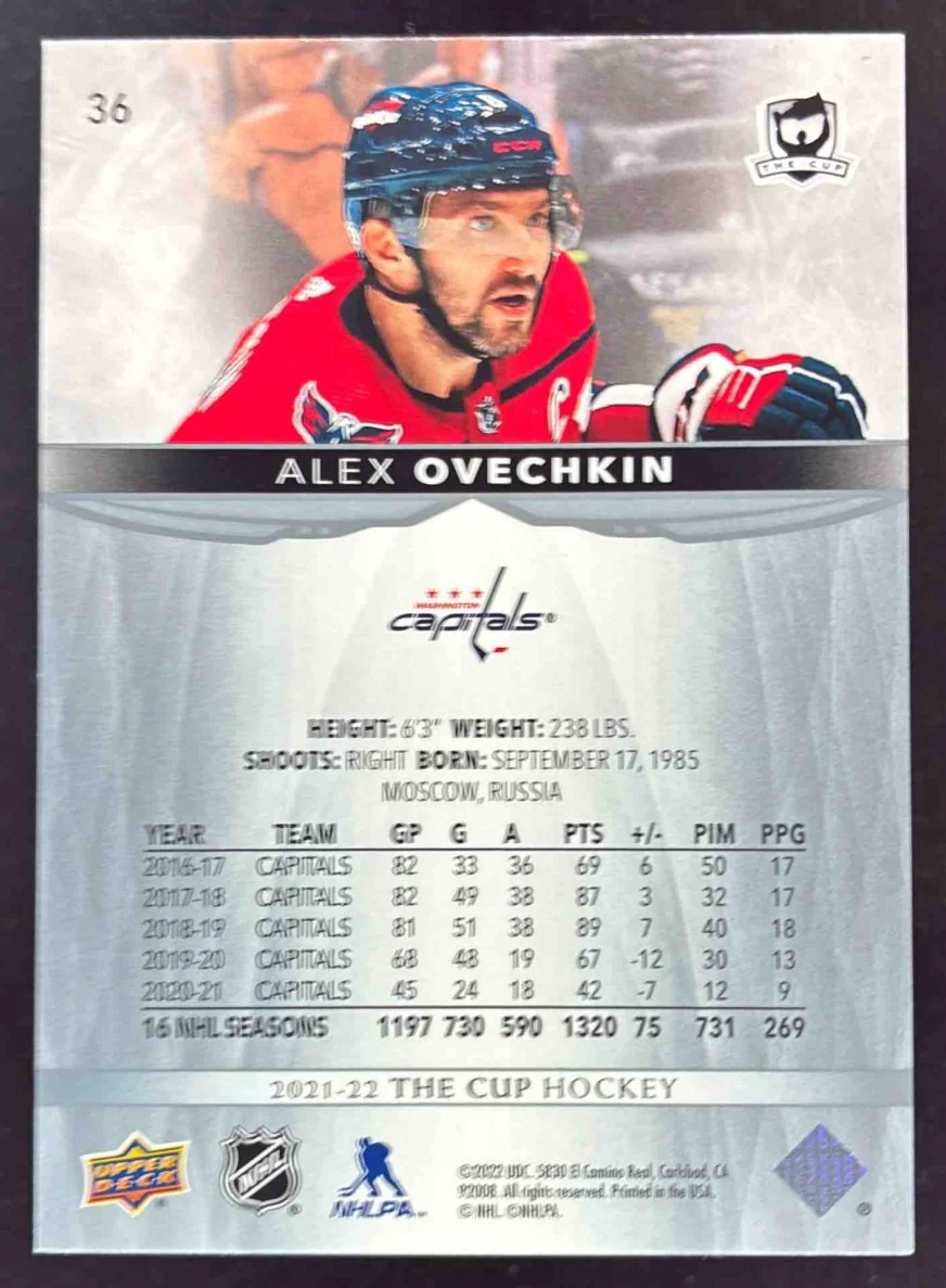 2021-22 Upper Deck The Cup #36 Alex Ovechkin /249 - Image 2