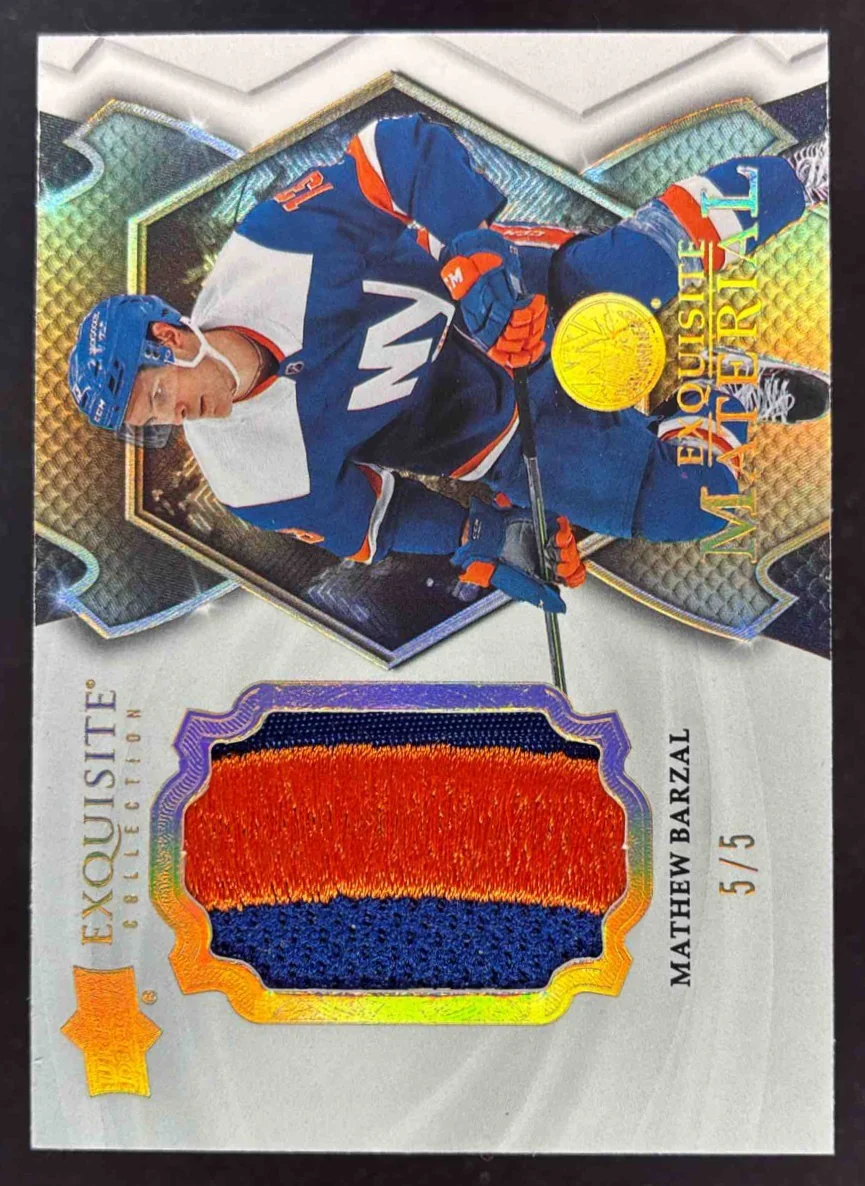 2023 Black Diamond Exquisite Collection Materials Gold #EM-MB Mathew Barzal /5