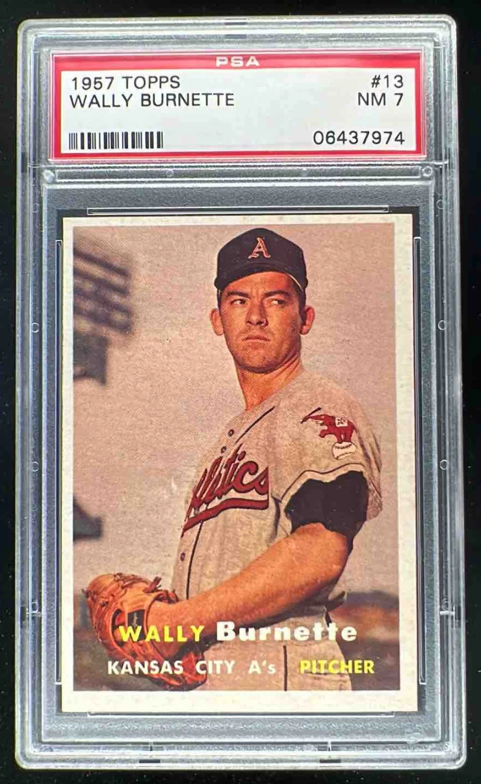 1957 Topps #13 Wally Burnette RC PSA 7