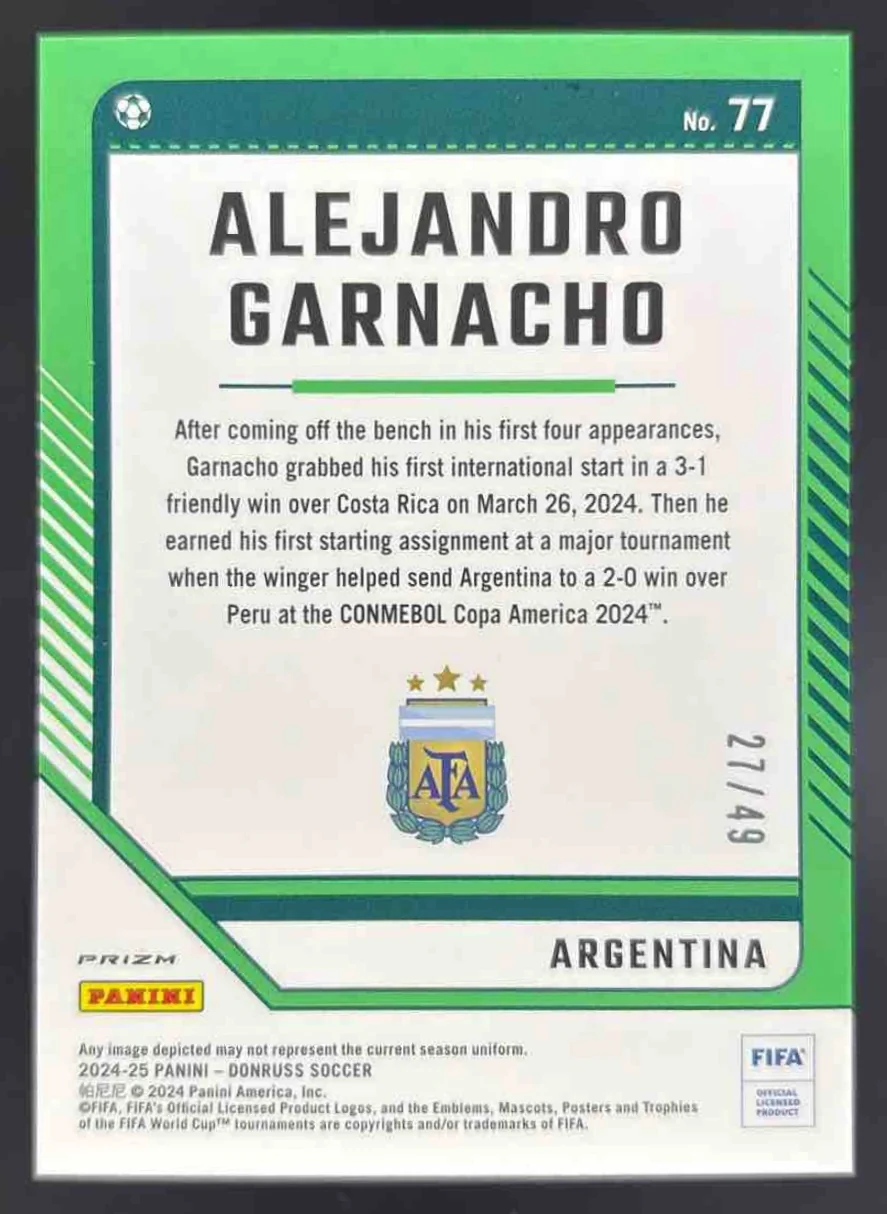 2024-25 Panini Donruss Optic Teal Mojo #77 Alejandro Garnacho /49 - Image 2