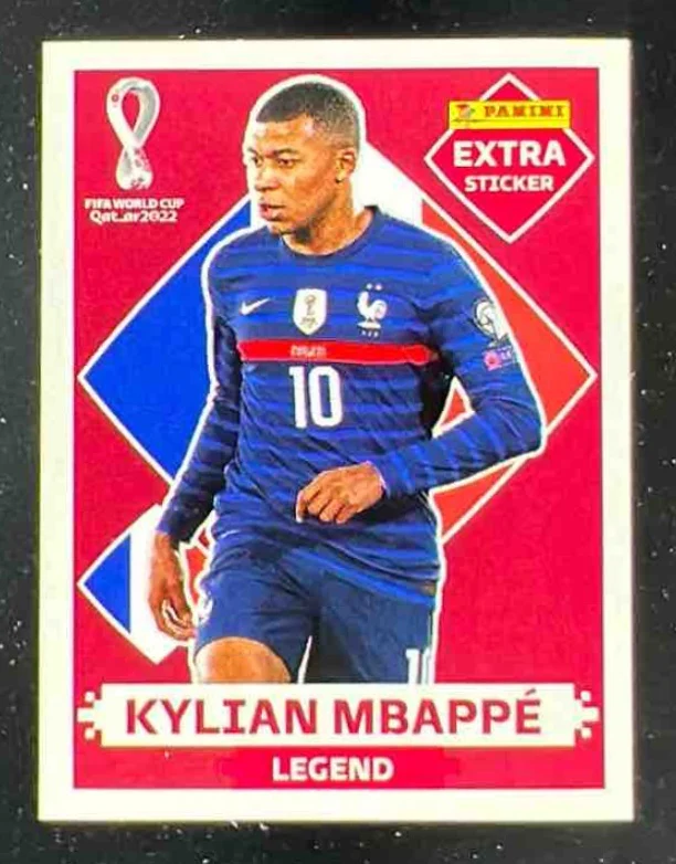 2022 Panini FIFA World Cup Qatar Legend Extra Sticker Kylian Mbappe
