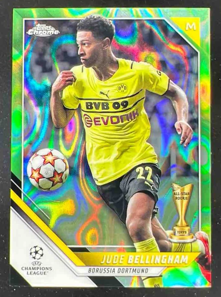 2021 Topps Chrome UEFA Champions Neon Green Lava Refractor #58 Jude Bellingham