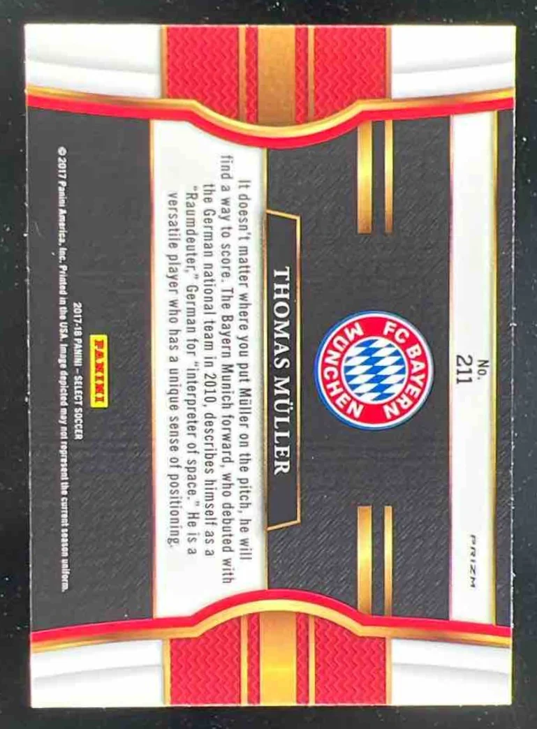 2017 Panini Select Checkerboard #211 Thomas Muller - Image 2