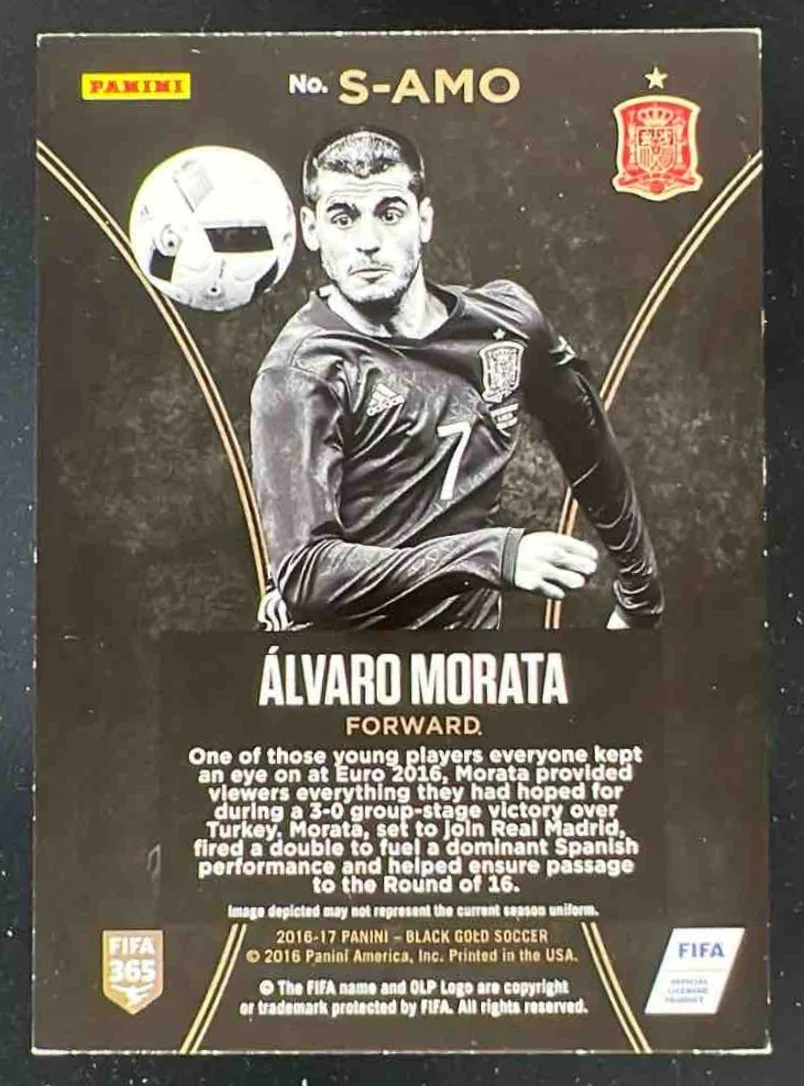 2016 Panini Black Gold Stars Medallions #S-AMO Alvaro Morata - Image 2
