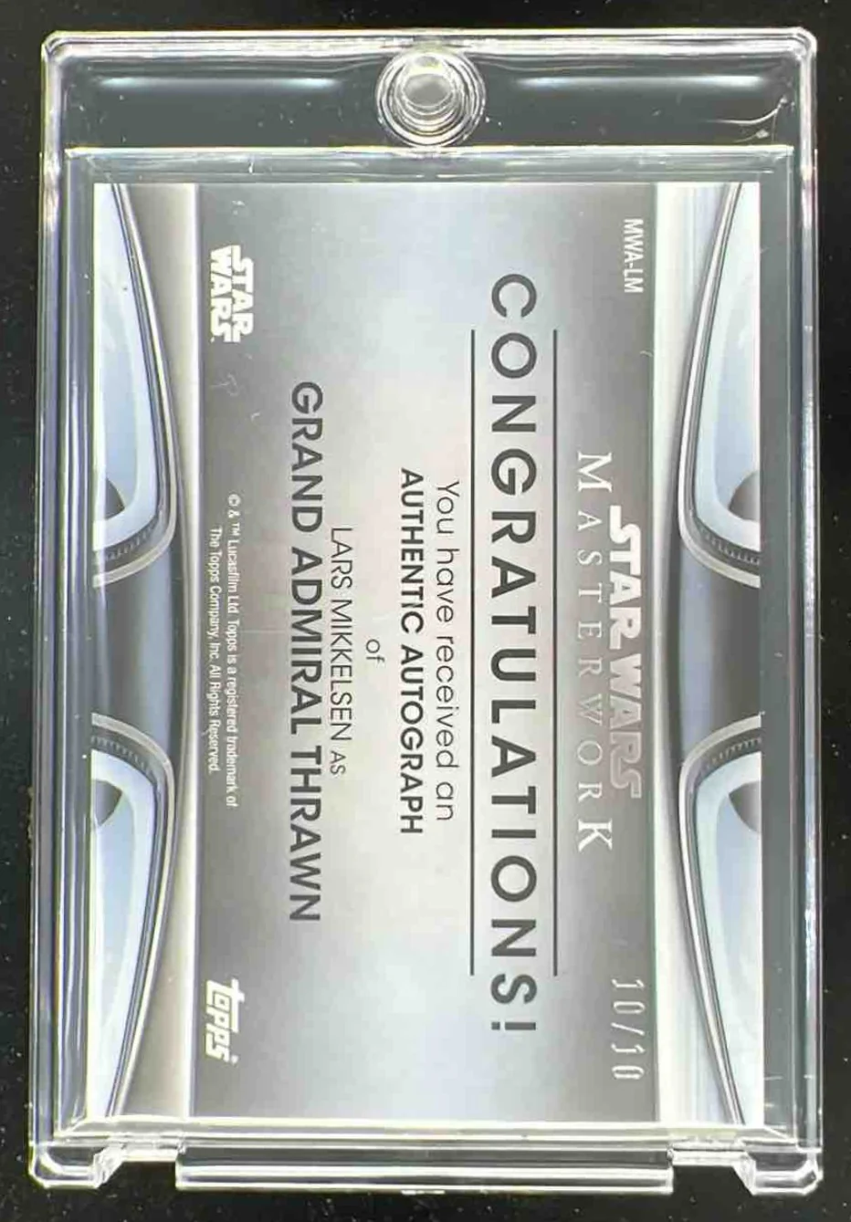 2024 Topps Star Wars Masterwork Lars Mikkelsen Grand Admiral Thrawn Auto /10 - Image 2