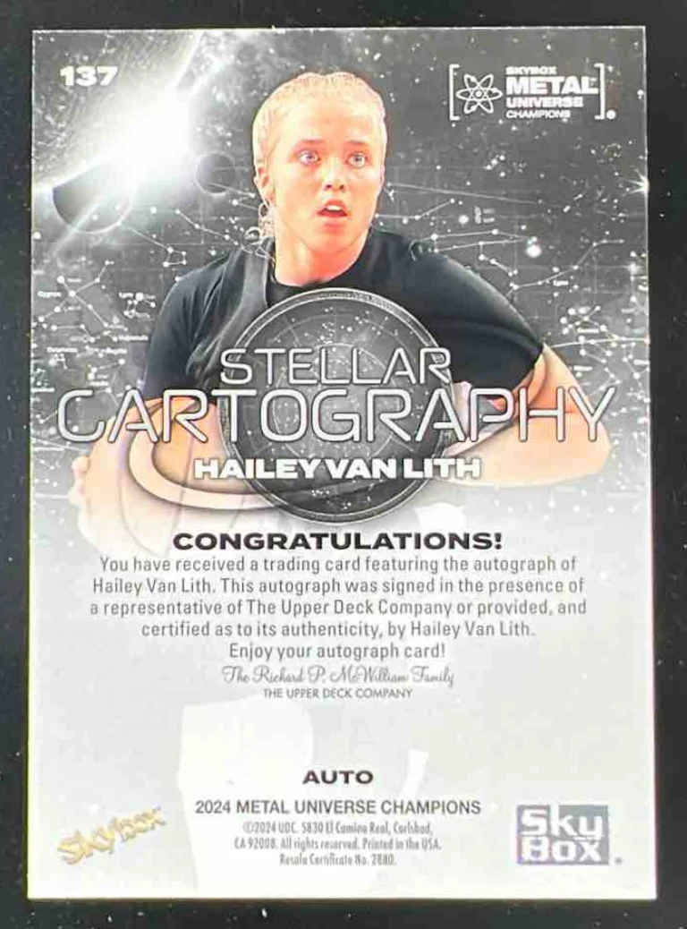 2024 Upper Deck SkyBox Metal Universe Champions #137 Hailey Van Lith Auto - Image 2