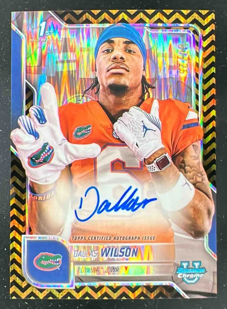 2025 Bowman Chrome University Black & Gold Stealth #DWI Dallas Wilson Auto /25