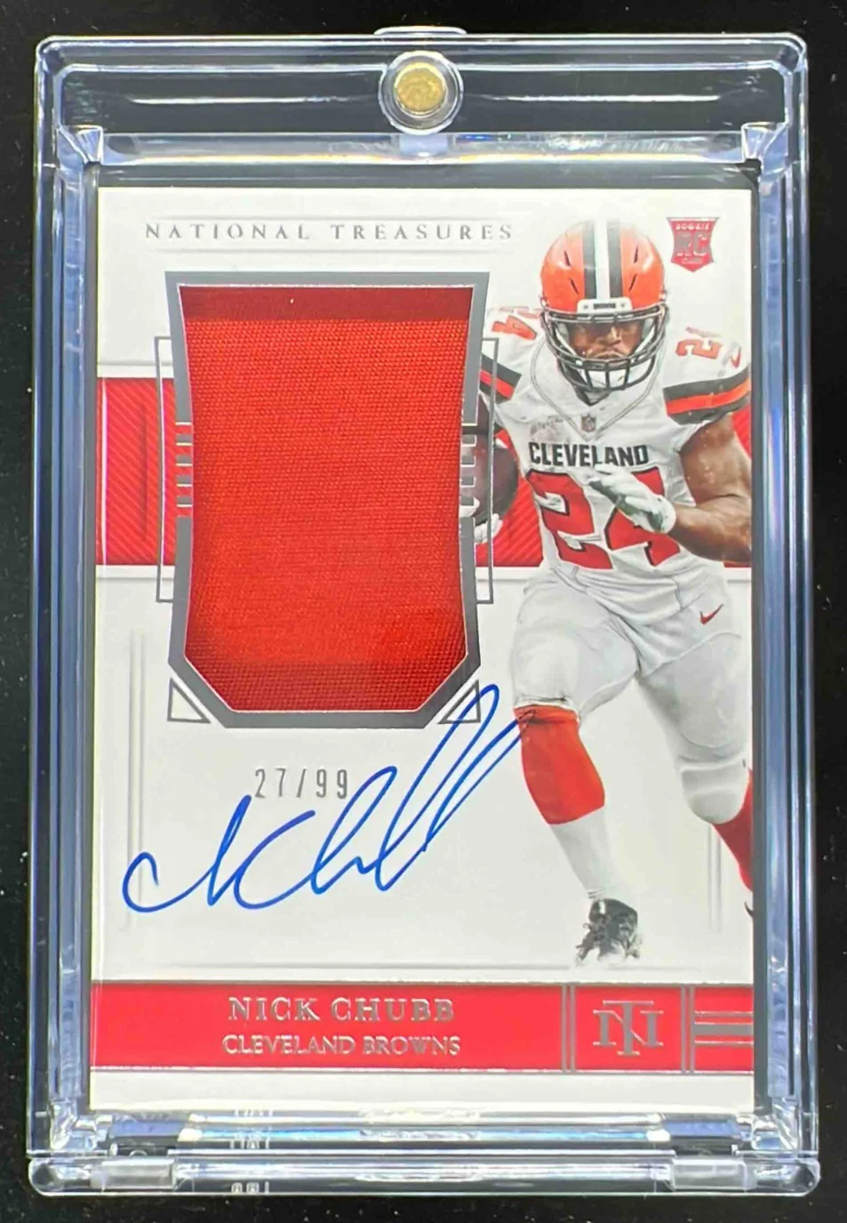 2018 Panini National Treasures #172 Nick Chubb Autograph RC Auto /99