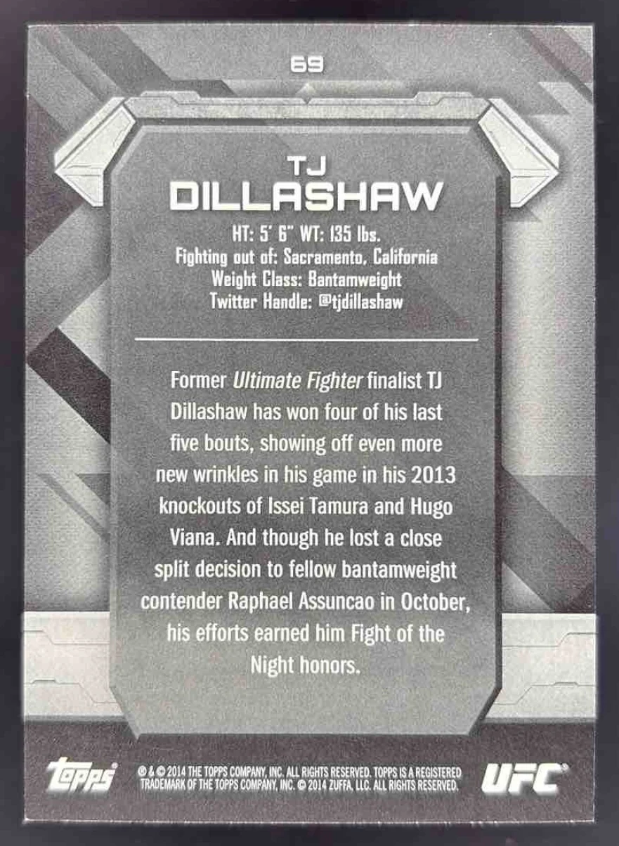 2014 Topps UFC Knockout Gold #69 TJ Dillashaw /219 - Image 2