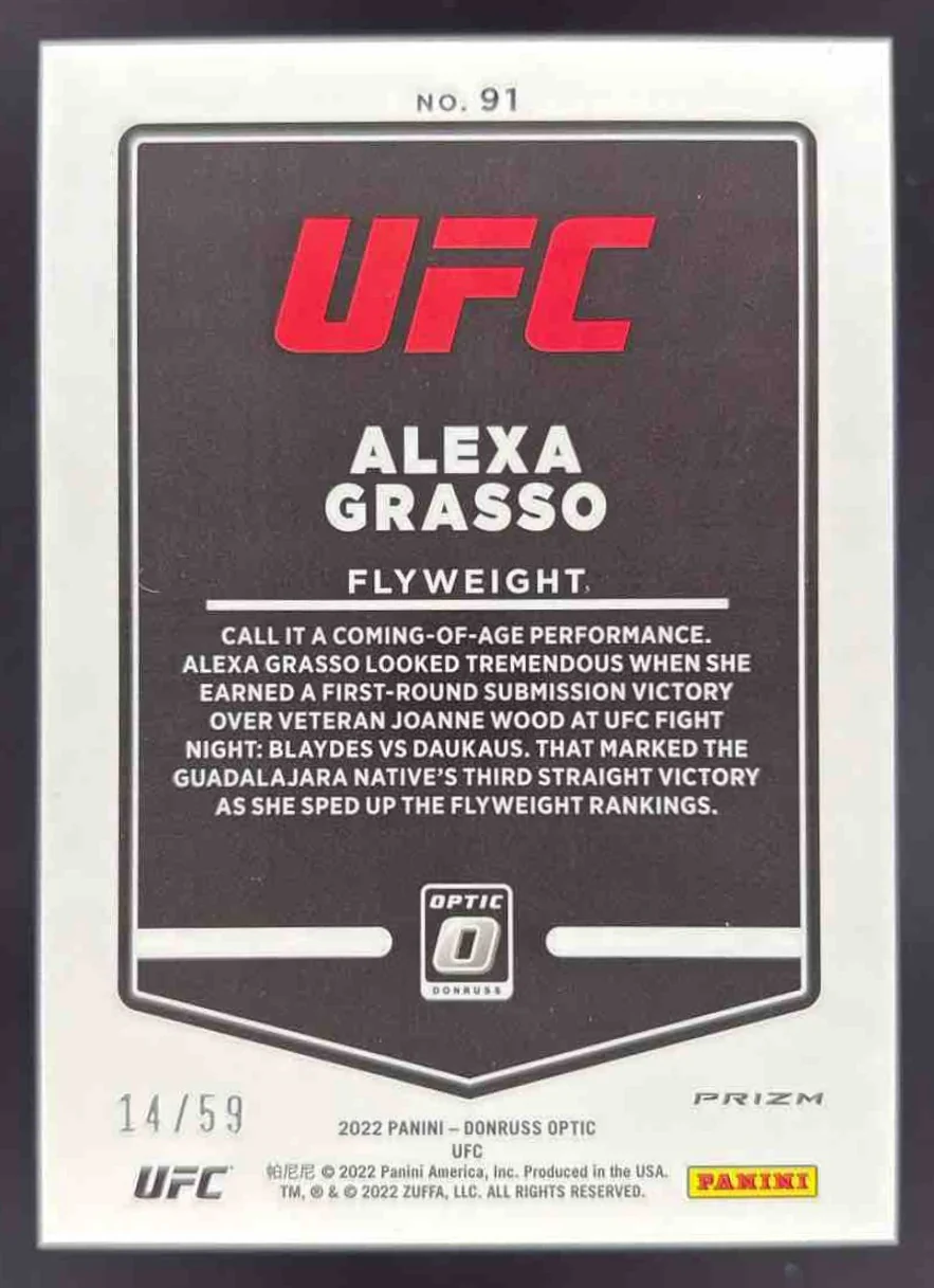 2022 Panini Donruss Optic UFC Purple Velocity Prizm #91 Alexa Grasso /59 - Image 2