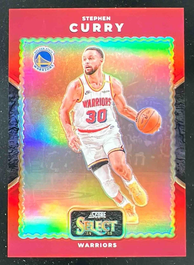 2024-25 Panini Select Score Select Throwback Red Prizm #5 Stephen Curry /99