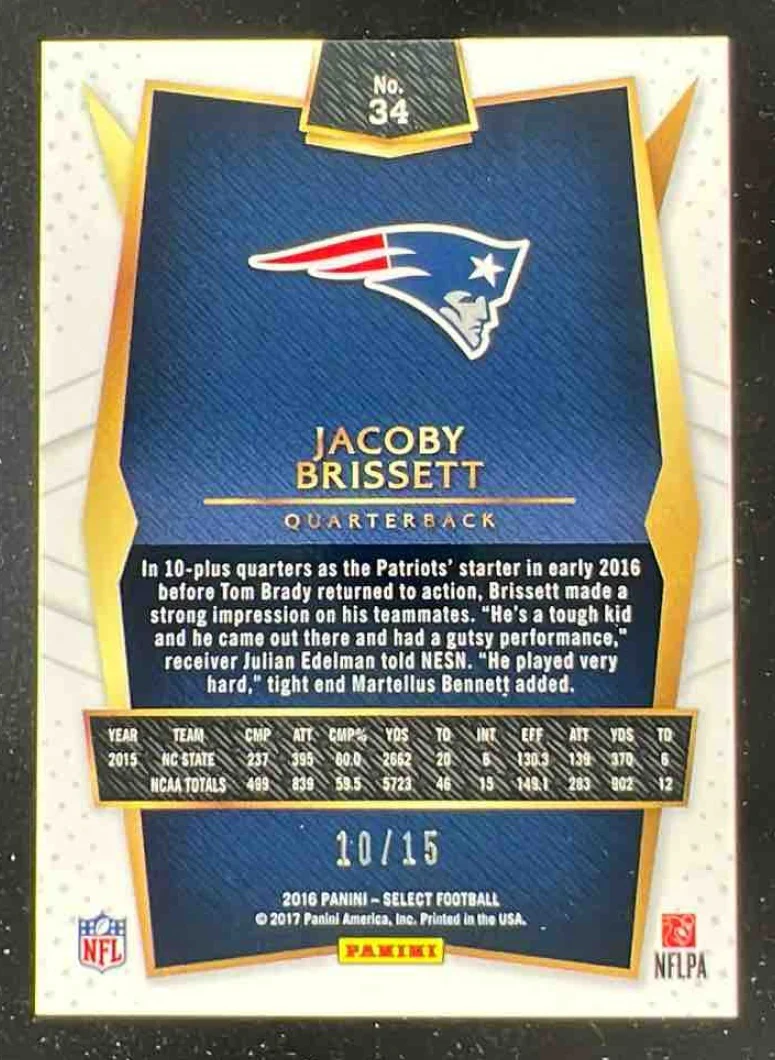 2016 Panini Select National Convention Pink #34 Jacoby Brissett RC Concourse /15 - Image 2